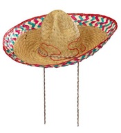 MEXICKÉ PRÍRODNÉ SOMBRERO SO VZOROM 50 CM