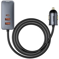 Autonabíjačka s 2xUSB +2xUSB-C 120W hubom