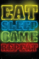 Eat Sleep Game Repeat - plagát 61x91,5 cm