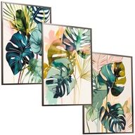 30x40 SET RÁMOV OBRAZY PLAGÁTY MONSTERA RÁM AKVAREL PRÍRODA UMENIE