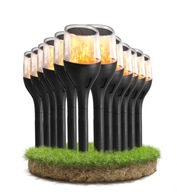 12X LED solárne záhradné svietidlá Strong FLAME 65cm