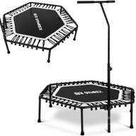 Fitness trampolína na cvičenie s nastaviteľnou rukoväťou, 124 cm, čierno-biela