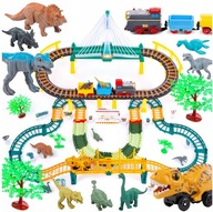 ZÁVODNÁ DRÁHA 2V1 ELEKTRICKÝ ZÁSOBNÍK KINDERPLAY DINO SET PRE DETI 178 EL