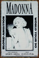 Dekoratívna tabuľa Plagát 20x30 cm Madonna Poster World Tour Retro Vintage