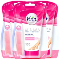 VEET MINIMA krém na odstránenie chĺpkov pre normálnu pokožku príjemná aloe fialová 3x 135 ml