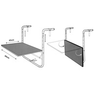 ZÁvesný balkónový stôl KOV ANTRACIT 60x40cm