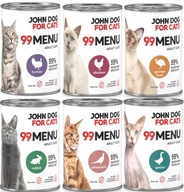 John Dog for Cats 99 Menu Mokré jedlo pre mačku - Zmiešajte 6x400g plechovky