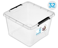 Priehľadná plastová nádoba s krytom 32L Box Organizer