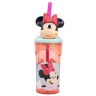 Hrnček so slamkou a 3D figúrkou MINNIE MOUSE, 360 ml