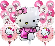 Sada balónov HELLO KITTY ružová mačička mačiatko narodeninový mix 15 ks