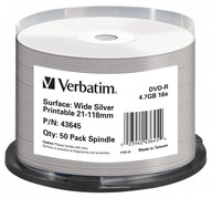 Verbatim DVD-R DataLivePlus SILVER Print CB 50