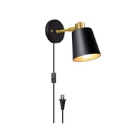 Priemyselná nástenná lampa Sconce LED na čítanie kovová čierna spálňa