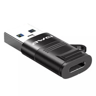 AWEI CL-13 USB-C/USB-A adaptér čierny/červený