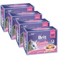 BRIT PREMIUM CAT POUCH GRAVY JELLY FAMILY TANIER MIX V ŽELÉ 48x85g