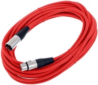 Kábel XLR XLR mikrofónový kábel 10 m 0,22 mm AWG 24 červený