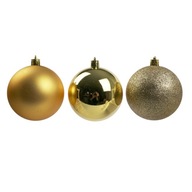 Zlaté ozdoby na vianočný stromček 8 cm, sada 6 ks.