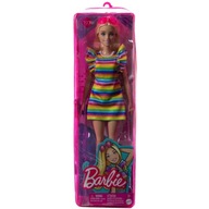 Pruhované šaty pre bábiku Barbie Fashionistas HJR96