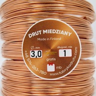 3 mm medený drôt z mäkkého modelu - 1 m