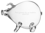 Bezfarebné prasiatko GLASS prasiatko s gravírovaním, XL