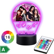 3D LED NOČNÁ LAMPA BlackPink Band, NÁPIS NÁZVU DARČEKA