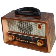 VINTAGE RÁDIO V RETRO ŠTÝLE s Bluetooth A SOLÁRNYM PANELOM