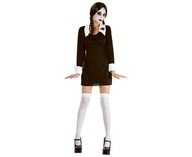 Streda Addams Outfit Goth Dress Halloween Kostým Karneval M