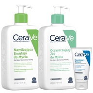 CeraVe Set čistiaci gél, hydratačná umývacia emulzia 473ml + ZDARMA