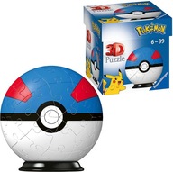 3D PUZZLE POKEMON GREAT BALL Pokeball 55 kusov