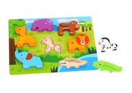 TOOKY TOY Puzzle Blocks 3D Puzzle Animals Edu