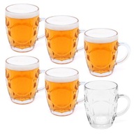 SET 6x PIVNÉ POHÁRKY poháre s uškom TRADIČNÉ POHÁRKY hrubé sklo 500ml