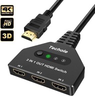 3-PORTOVÝ HDMI PREPÍNAČ FULL HD 4K 1080P