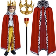 King's Betlehem Hrať kostým Kostým kráľa Cape Crown Scepter Maskovanie pravítka