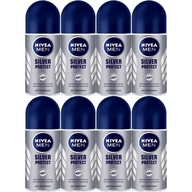 Pánsky roll-on antiperspirant pre mužov Nivea Men Silver 48h 8 x 50 ml