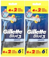 Jednorazový holiaci strojček GILLETTE BLUE 3 SMOOTH 2 x 6 kusov