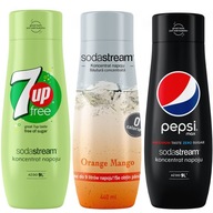 Nápojový sirup SodaStream 7Up ZDARMA Orange Mango Pepsi Max