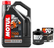 Olej MOTUL 7100 10W40 4L. + Filter KN-303, Kawasaki Z750, 07-12