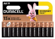 12x alkalické batérie DURACELL AA R6 LR06 12 ks