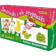 Náučné puzzle pre deti Zvieratká a ich pochúťky 3+ Adamigo