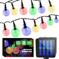 SOLAR GARLAND Garden 20x FAREBNÉ LED gule