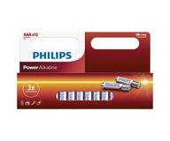 Philips Power Alkaline AAA batérie LR03 AM4 24A MN2400 12 kusov