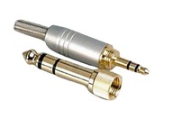 Stereo jack adaptér 3,5 mm 6,3 mm závitová zástrčka