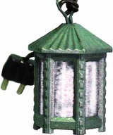 Kovová lampa, biela, šesťhranná - 5cm vysoká