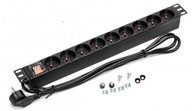 RACK rozvodka 19'' 1U 9 gn vypínač 1,8 m