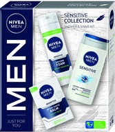 Nivea Men darčeková sada 3 kozmetických gélových penových balzamov Sensitive