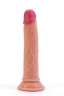 SILIKÓNOVÉ DILDO S PRÍSAVOU DUAL VRSTVA TEKUTINY 18 CM