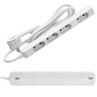 Power Strip Quad Power Predlžovací kábel Plochá zástrčka 1,4 m Biela