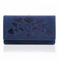 Veľká dámska kožená peňaženka Paolo Peruzzi Wallets Clutch Bag Navy Blue