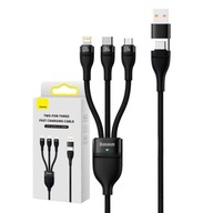 BASEUS USB KÁBLE 3V1 USB-C LIGHTNING MICRO 1,2M KOMPATIBILNÉ PEVNÉ SILNÉ