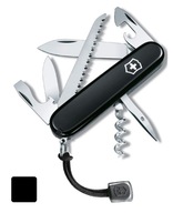 Victorinox 1.3613, vreckový nôž Camper ALL BLACK, 91 mm, 13 funkcií, prívesok