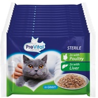 STERILNÁ MIX MOKRÉ KRMIVO PRE MAČKY 52X 100G PREVITAL